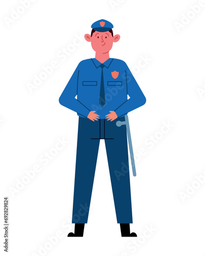 police day illustration with a police man
