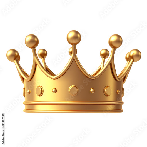 Gold crown isolated on transparent background