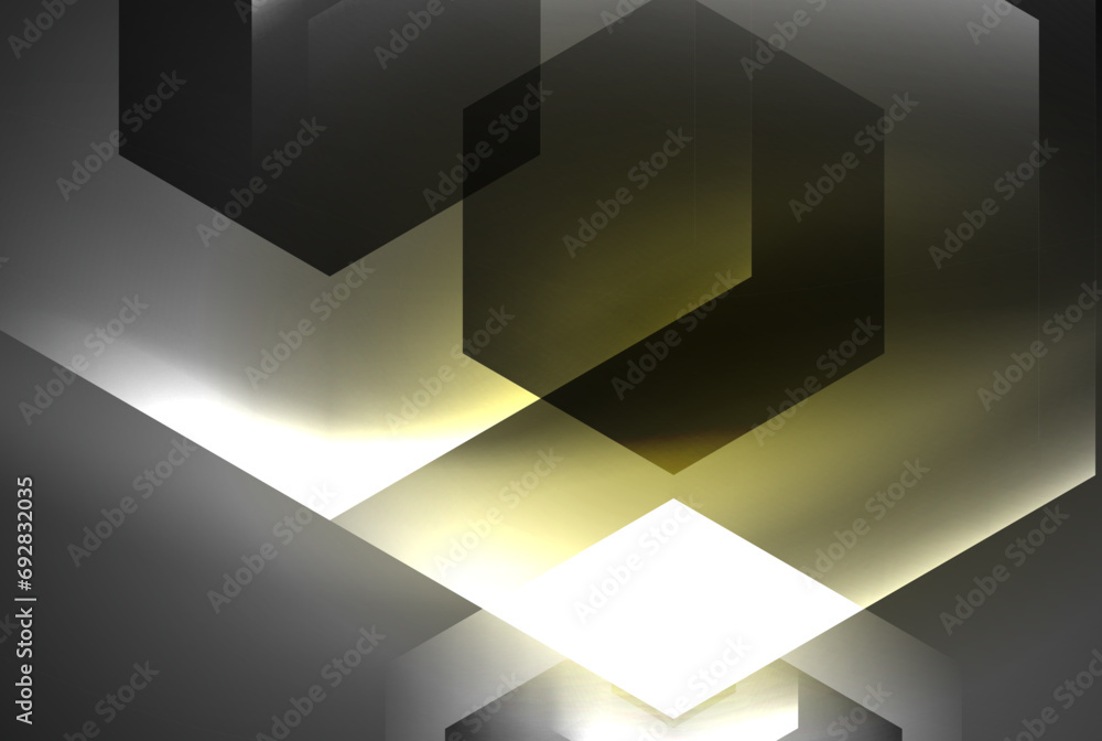 Arrow hexagon neon light glowing shapes background. Vector illustration For Wallpaper, Banner, Background, Card, Book Illustration, landing page