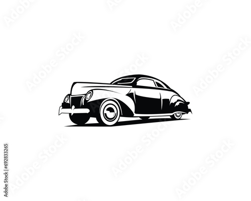 old car from 1932. isolated on white background seen from the side. best for badge, emblem, icon, sticker design. available in eps 10