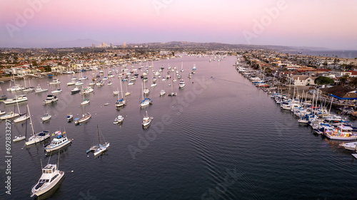 Aerial view of Newport Beach harbor