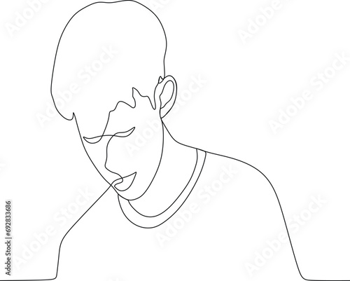 a man drawn using a vector is bowing his head down