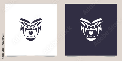 gorilla logo design vector