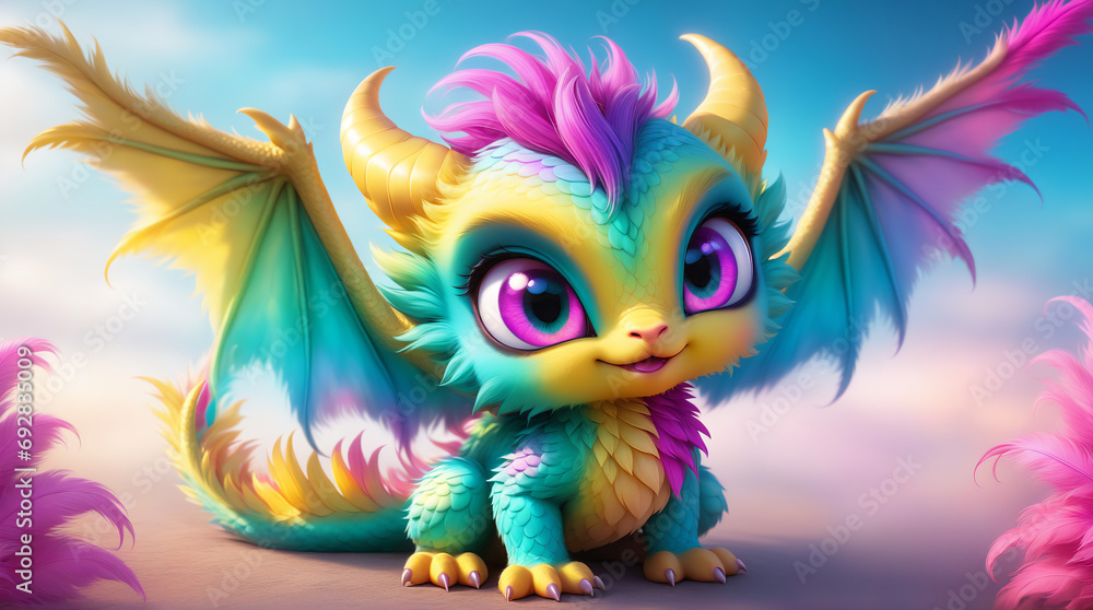 cartoon colorful baby dragon cartoon colorful baby dragon