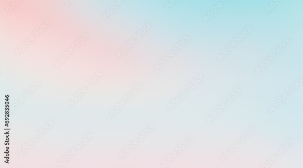 Sky blue azure teal pink coral peach beige white abstract background. Color gradient ombre blur. Light pale pastel soft shade. Rough grain noise. Matt brushed shimmer. Liquid water. Design. Minimal.