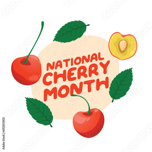 Flyers honoring National Cherry Month or promoting associated events might utilize National Cherry Month vector graphics. design of flyers, celebratory materials.