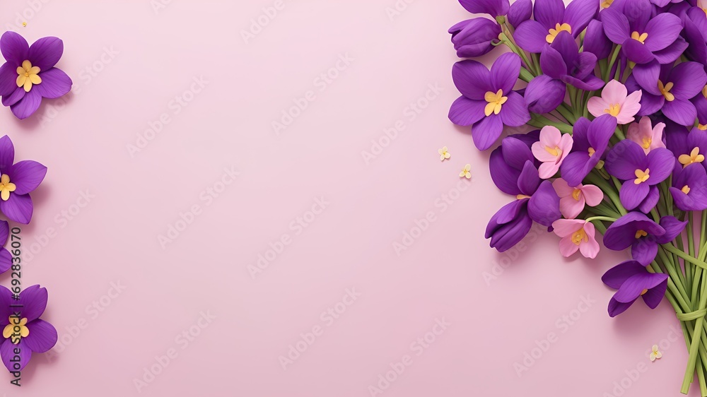 frame with lilac flowers generative ai