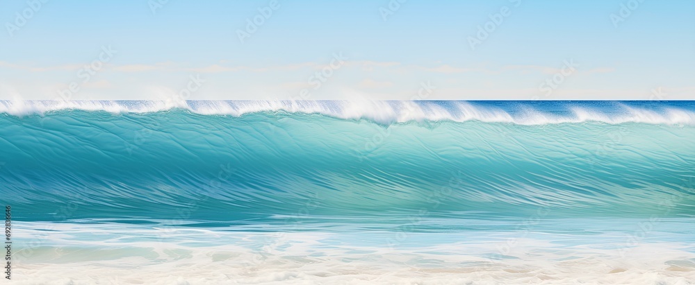 a landscape capturing the free moment of the waves in the blue sea. generative AI
