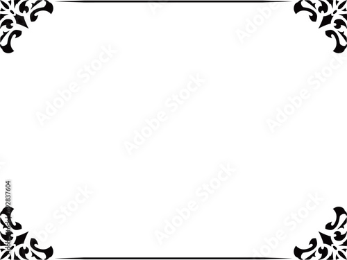 ビンテージ/アンティーク/クラシック/フレーム/枠/上下/かわいい/素材/イラスト/黒