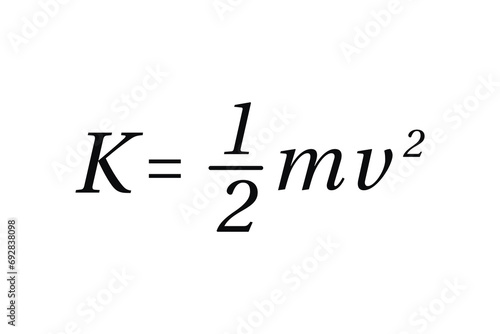 Kinetic Energy Formula on the white background. Education. Science. School. Vector illustration.