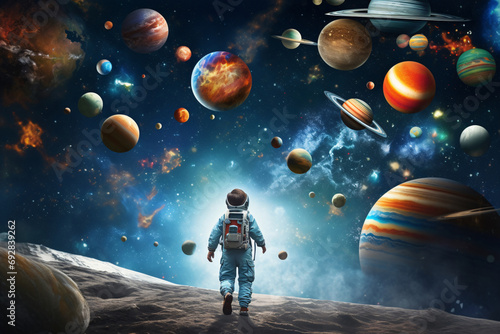 Space Exploration and Astronauts Theme Background