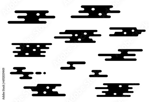 和風の雲、エ霞のイラスト
