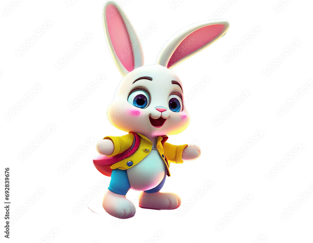 rabbit cartoon holding a carrot in the grass on a background of bright sunshine rabbit cartoon holding a carrot in the grass on a background of bright sunshine