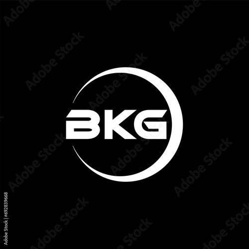 BKG letter logo design with black background in illustrator, cube logo, vector logo, modern alphabet font overlap style. calligraphy designs for logo, Poster, Invitation, etc.