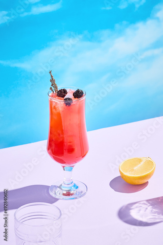 Berry-citrus lemonade with thyme  a colorful and aromatic refreshment