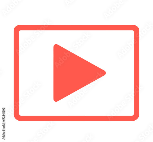 Free Download シンプルな赤色の再生アイコン - GFXLoad