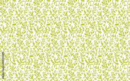 seamless pattern with green leaves, floral green color with white color background seamless pattern
