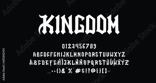 Kingdom blackletter display font Best Alphabet Alphabet Brush Script Logotype Font lettering handwritten