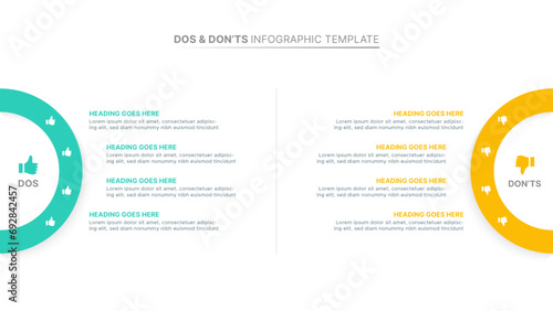 Dos and Don’ts Comparison Infographic Design Template photo