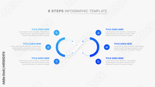 Circle Round Infographic Design Template with Six Options