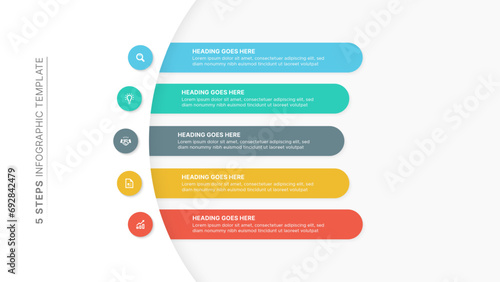 Modern Infographic Design Template with Five Options