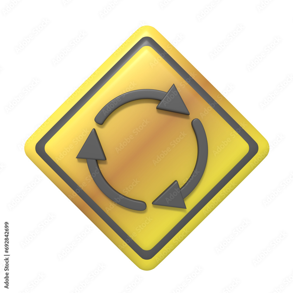 Follow the direction of the roundabout sign Follow the direction of the roundabout sign