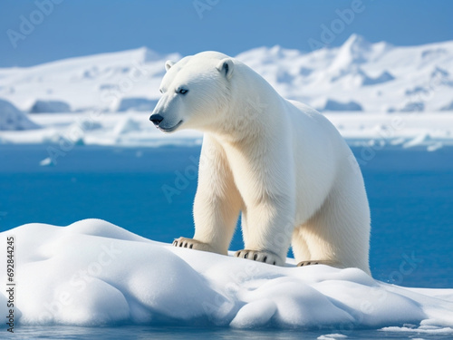 scene with polar bears on ice