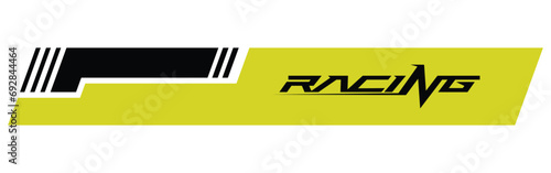 Can stick with a youthful and dynamic modern style car. Black and yellow subjects. Racing Rally Stripes, Auto Racing Stripes Stickers