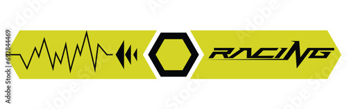Can stick with a youthful and dynamic modern style car. Black and yellow subjects. Racing Rally Stripes, Auto Racing Stripes Stickers