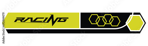 Can stick with a youthful and dynamic modern style car. Black and yellow subjects. Racing Rally Stripes, Auto Racing Stripes Stickers