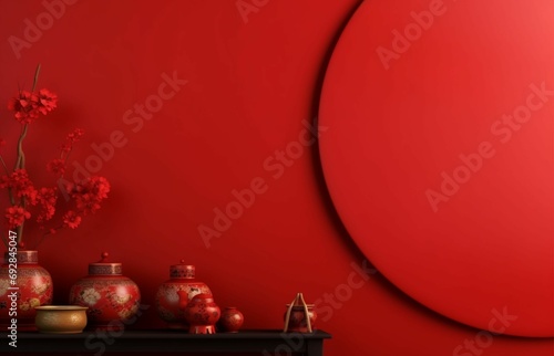 Happy chinese new year greeting card background and social media post