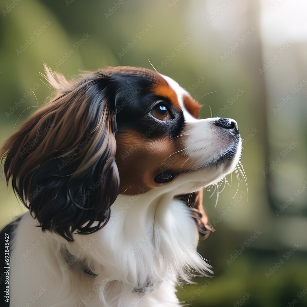 A portrait of a curious and intelligent King charles spaniel1