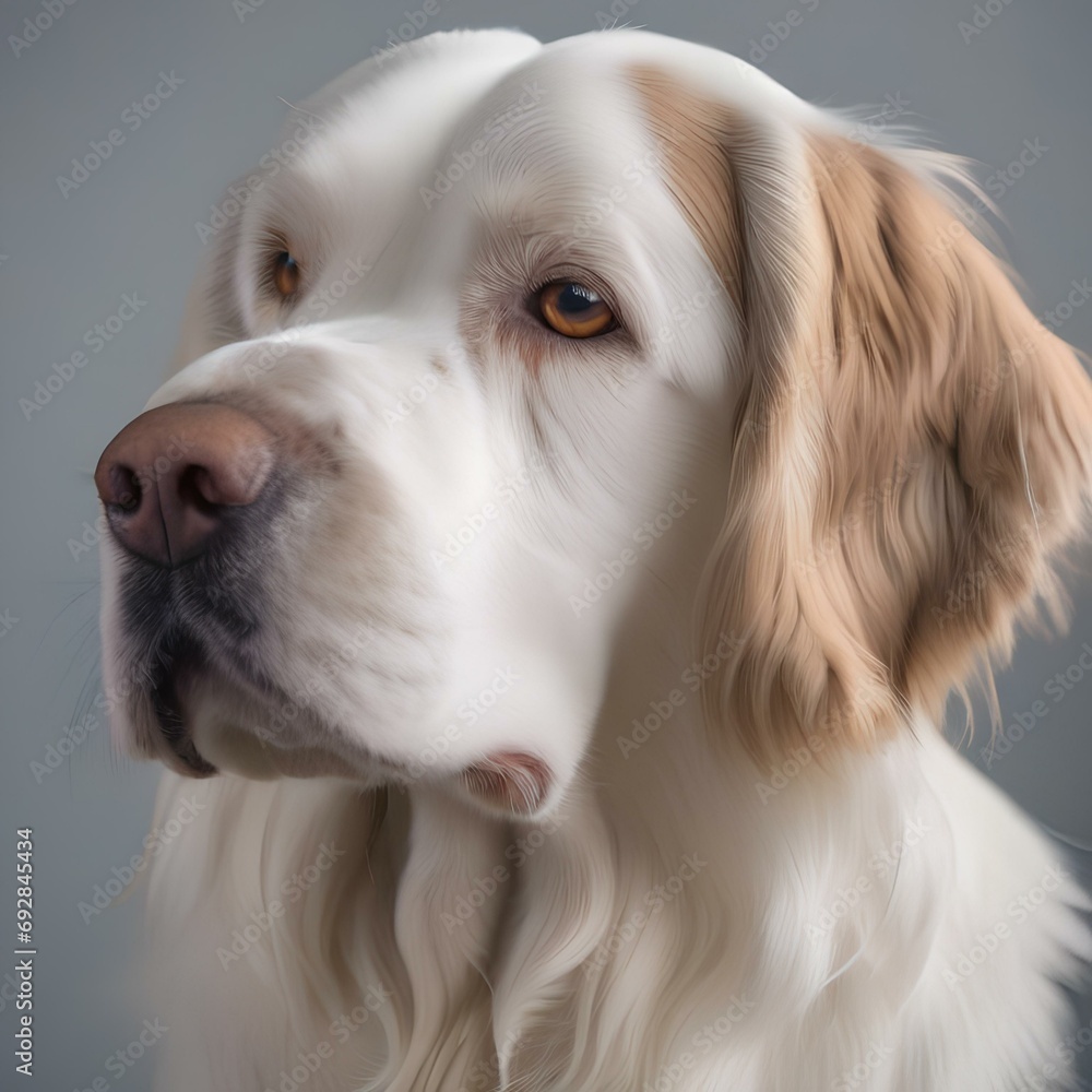 A portrait of an elegant and devoted Clumber spaniel1
