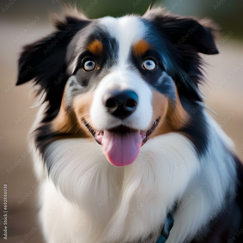 Fototapeta premium A portrait capturing the intelligence and curiosity of an Australian shepherd1
