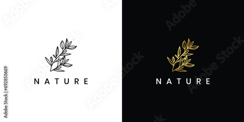Leaf Logo Design Template. Icon Line Art Vector