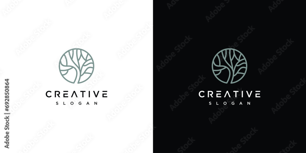 Natural Vector Tree Logo tree , Nature and Growth Design Template