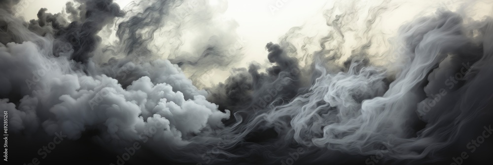 Black Smoke Isolated On Background, Comic background, Background Banner