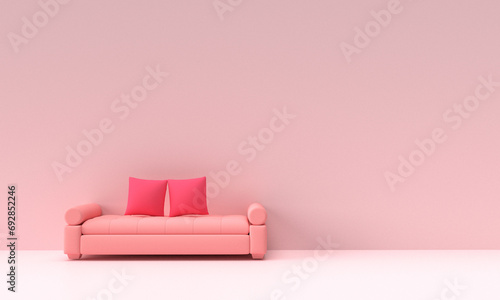 sofa bed chair pillow pink red colour wallpaper background copy space decoration ornament indoor interior home house living room symbol two twin happy valentine day 14 fourteen february romantic love 