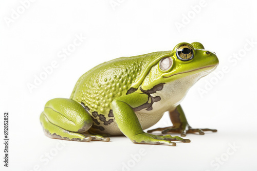 Small macro looking animal wildlife frog amphibian nature white isolated green