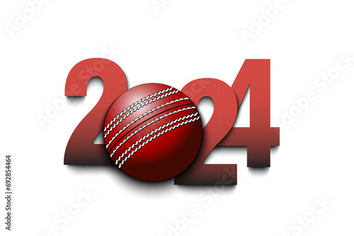 Happy New Year 2024 and cricket ball