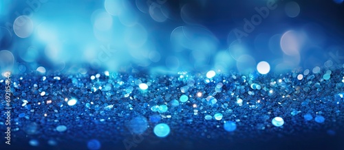 Sapphire Glitter Bokeh Background