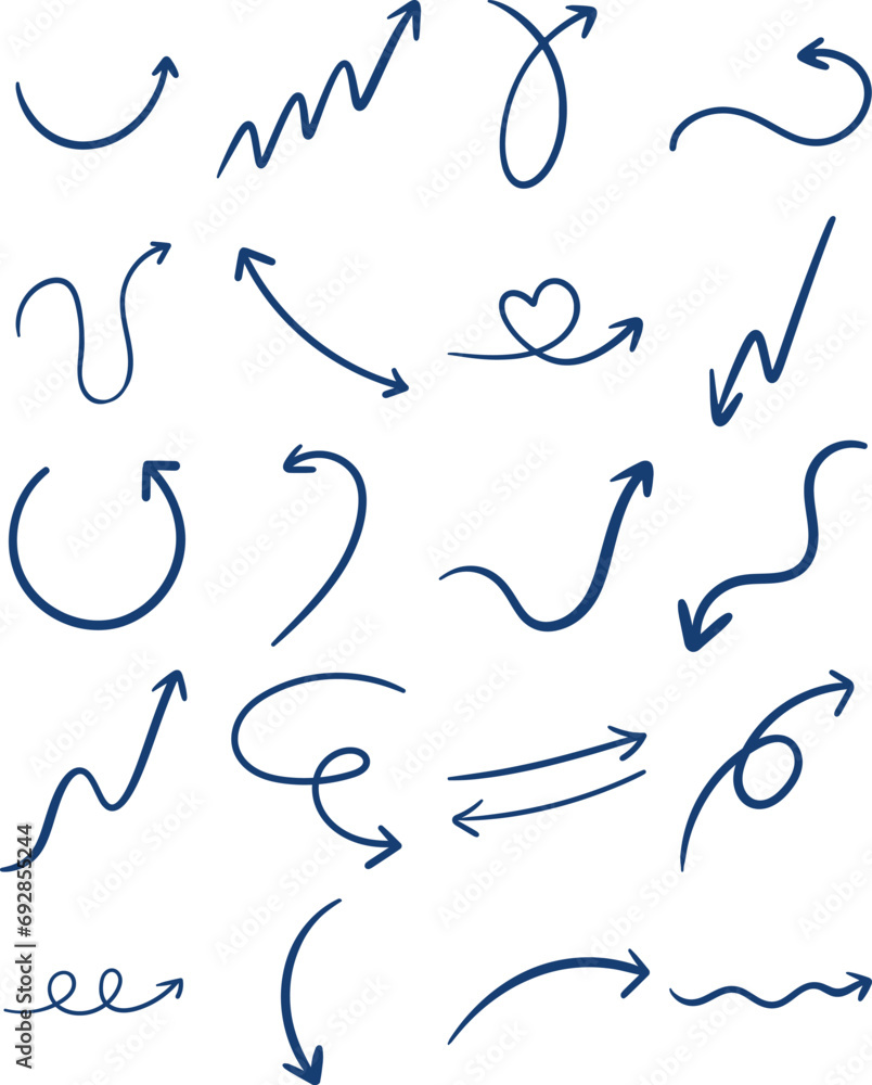 Fototapeta premium Navy Doodle Arrow