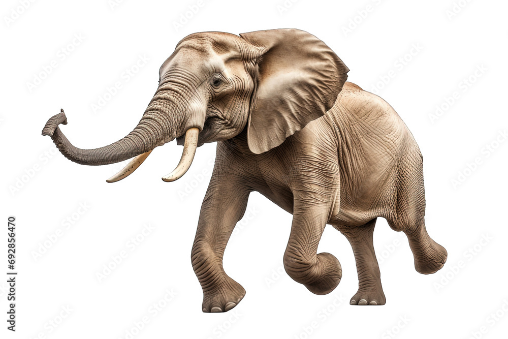 Obraz premium Elephant Running Isolated