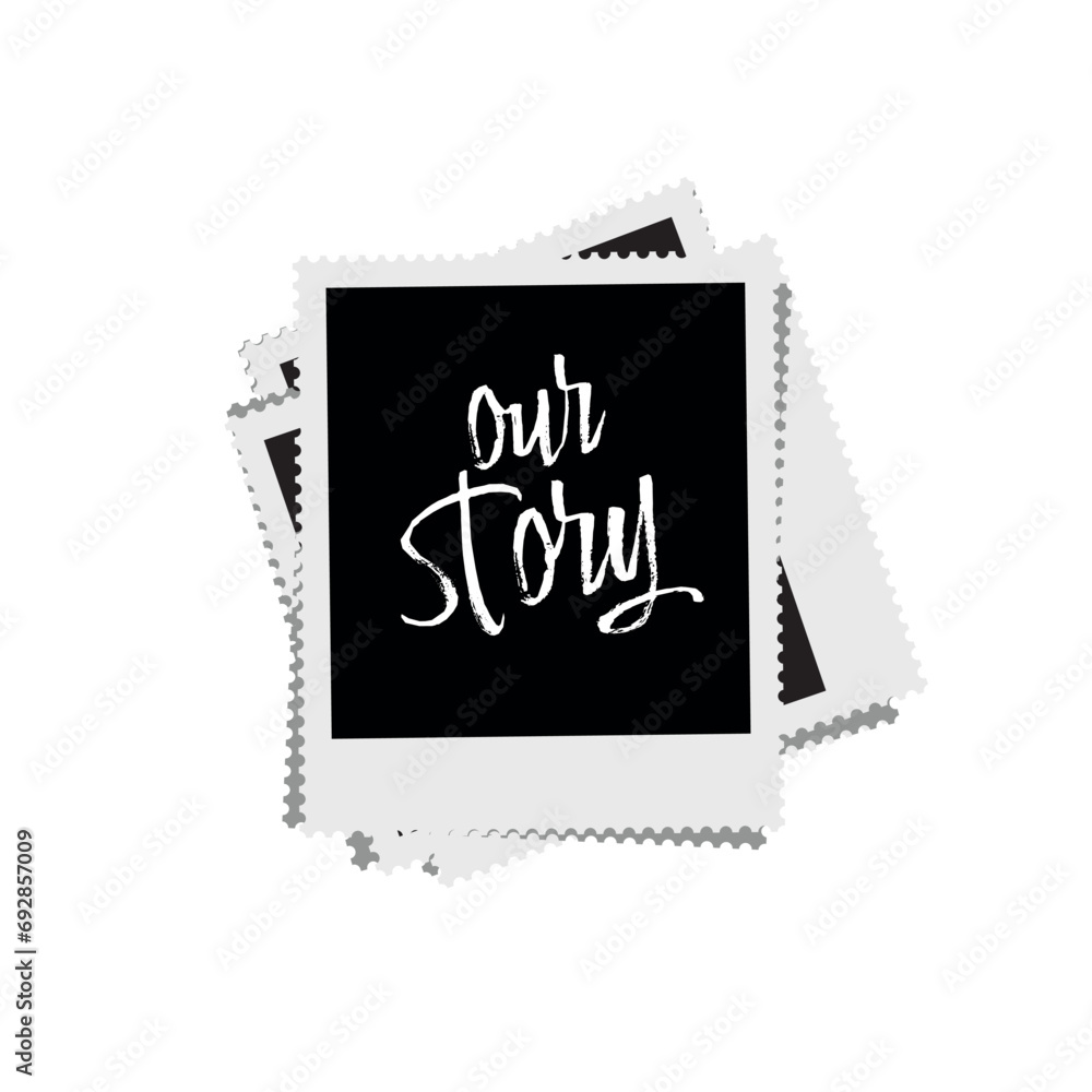 our story sign on white background