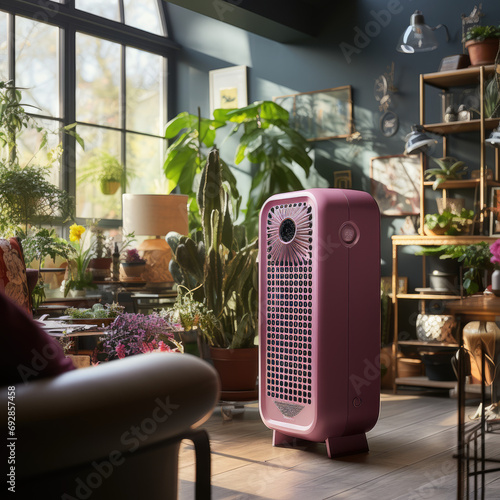 Bold Magenta Air Purifier and Dehumidifier