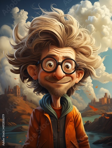 cartoon man glasses beard lifelike incredible hair funny weird illustration quicksilver gnome