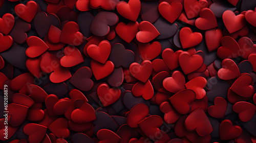 A vibrant display of love, with a sea of crimson hearts arranged in a beautiful and intricate pattern, perfect for celebrating valentine's day