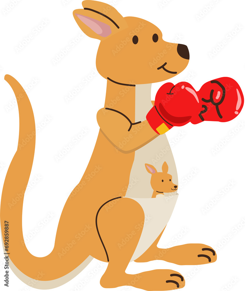 Kangaroo boxing With Baby cartoon Kangaroo boxing With Baby cartoon