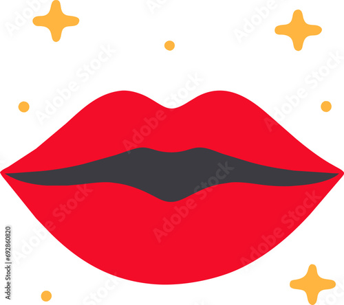 Female lips lipstick kiss print