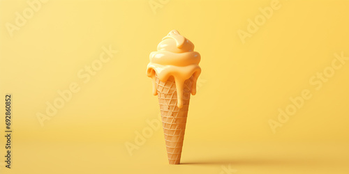 Minimalist representation of a melting ice cream cone or popsicle, evoking the feeling of a hot summer day
